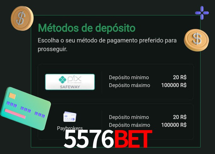 O cassino 5576bet oferece uma grande variedade de métodos de pagamento